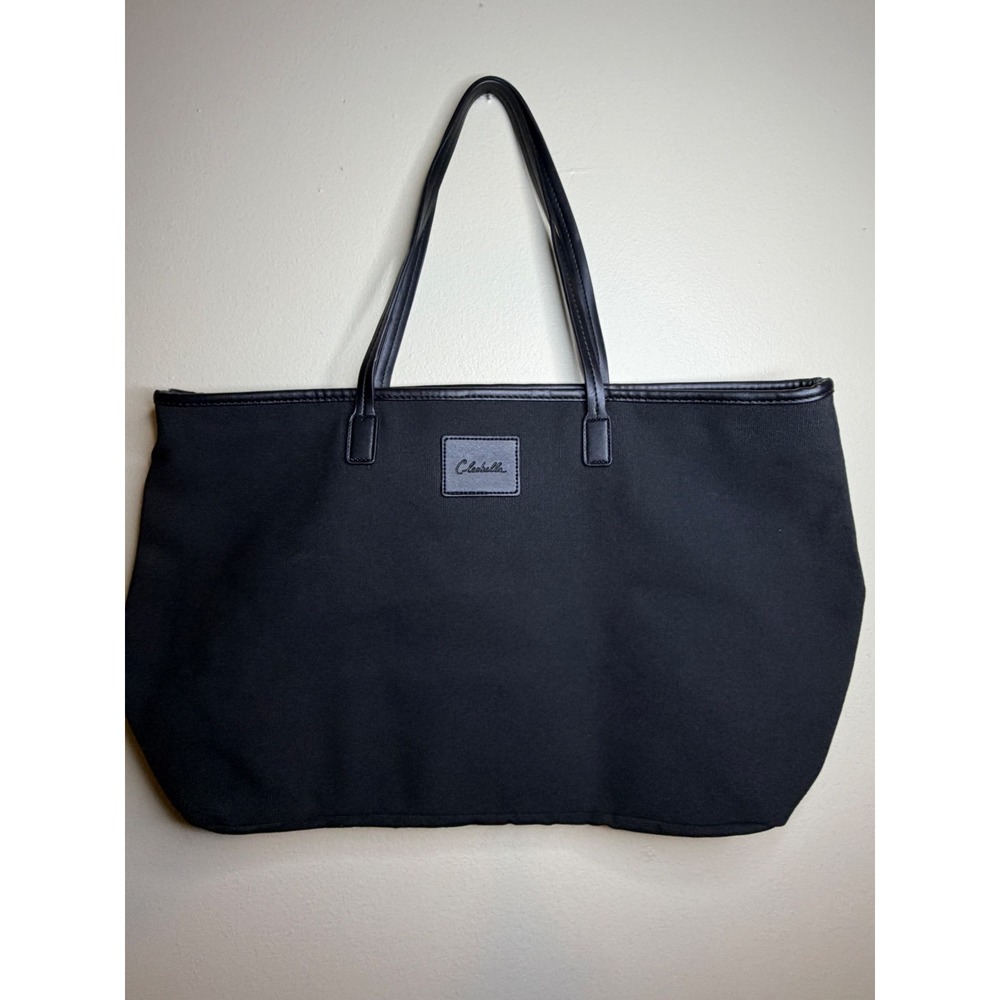 Cleobella Black Canvas Tote Bag Shoulder Bag Minimalist Travel Work Bag